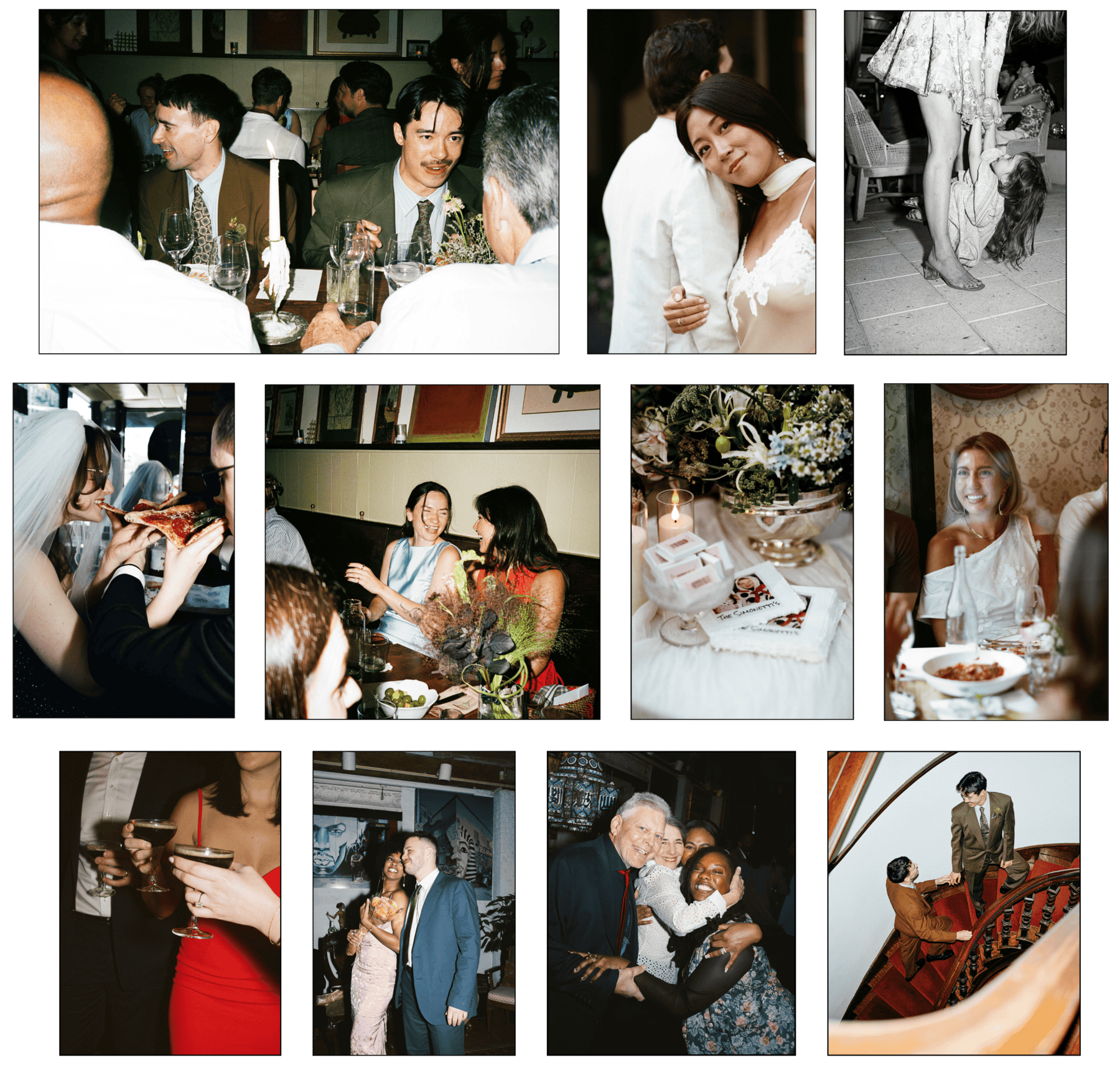 NYC wedding photographer mixed media collage — The Full Spell package by Lana Dubkova, color and black & white film plus digital coverage